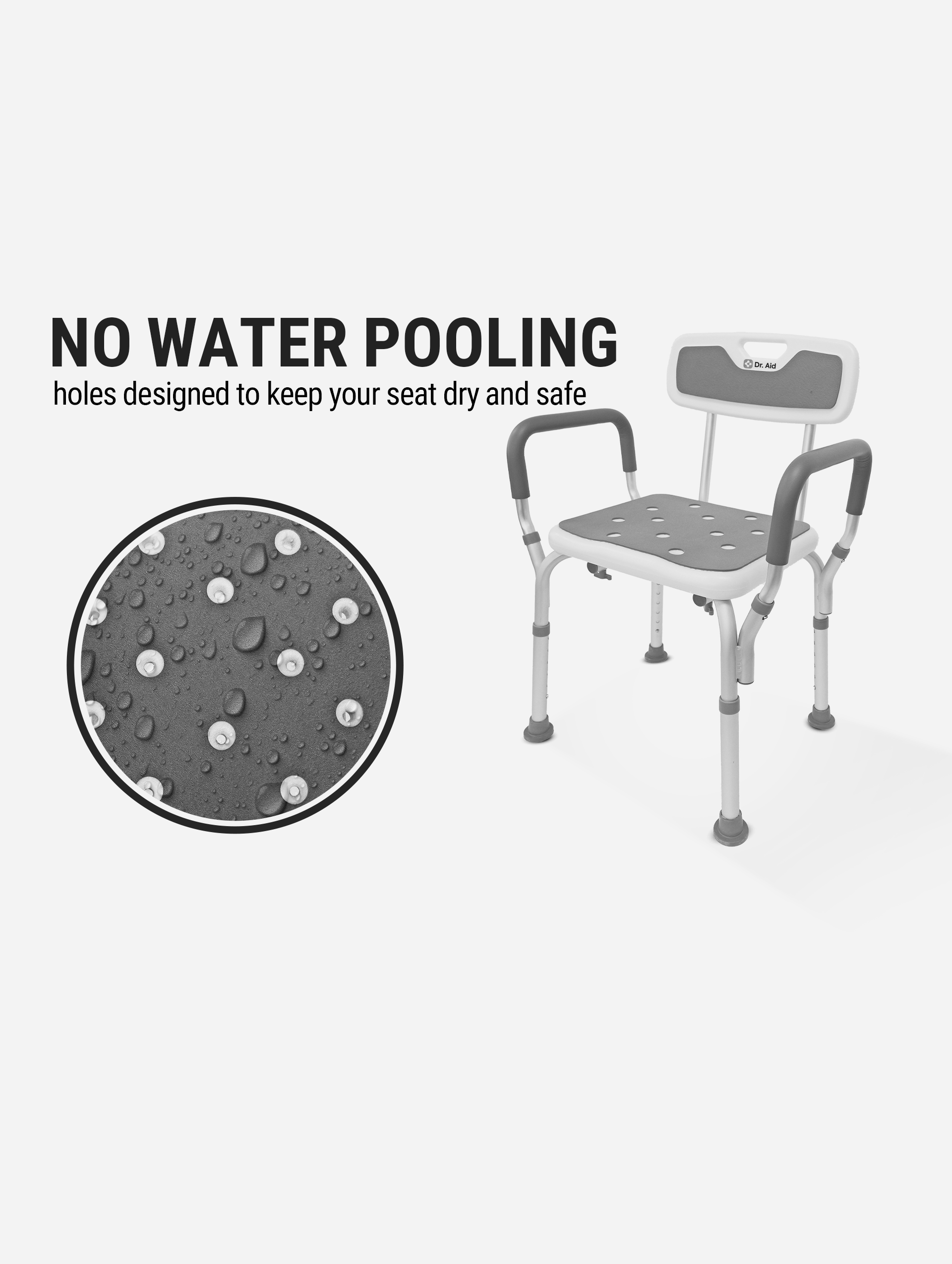 Shower Chair with Arms and Back