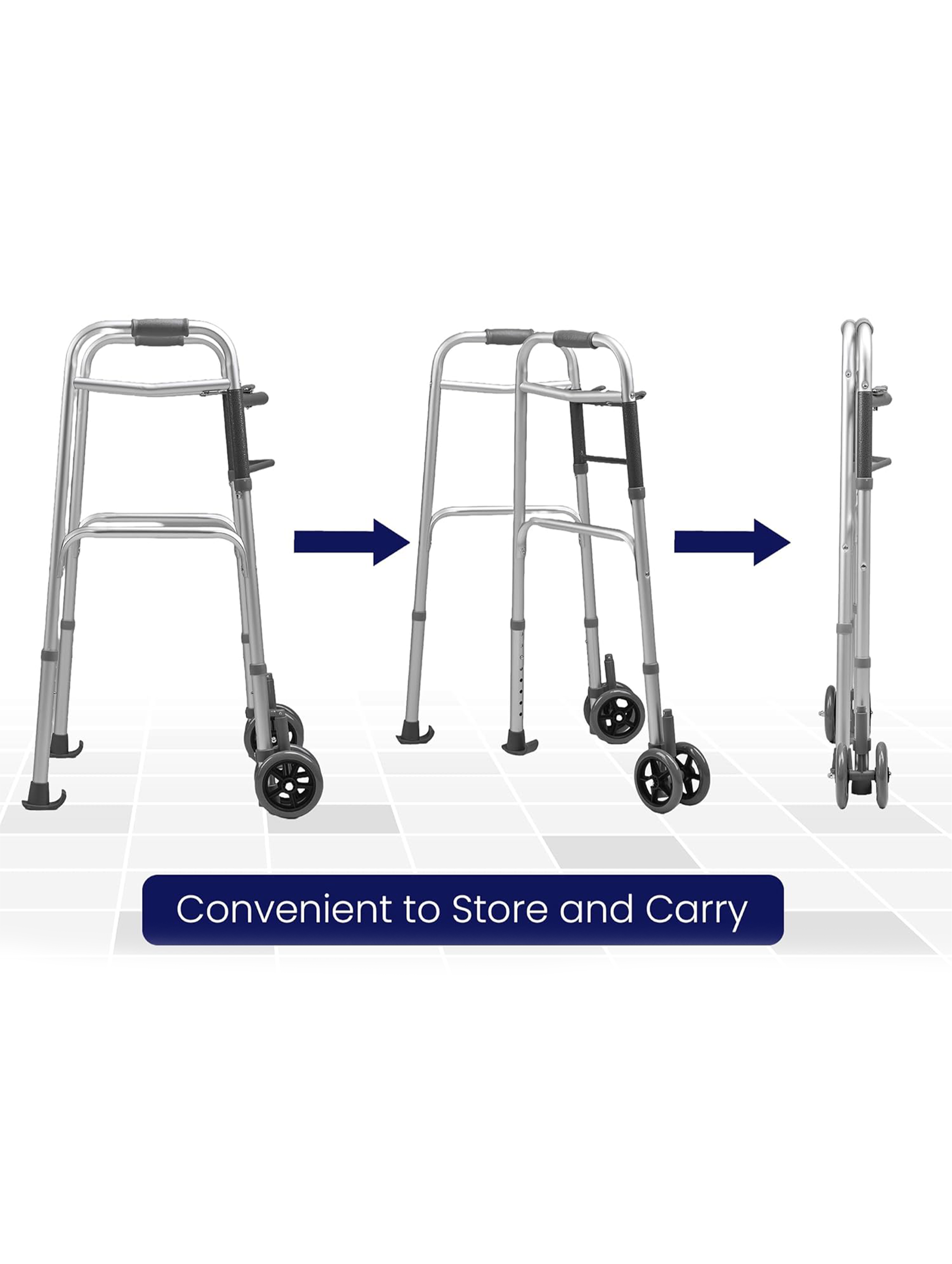 Folding Walker with Wheels Aluminum