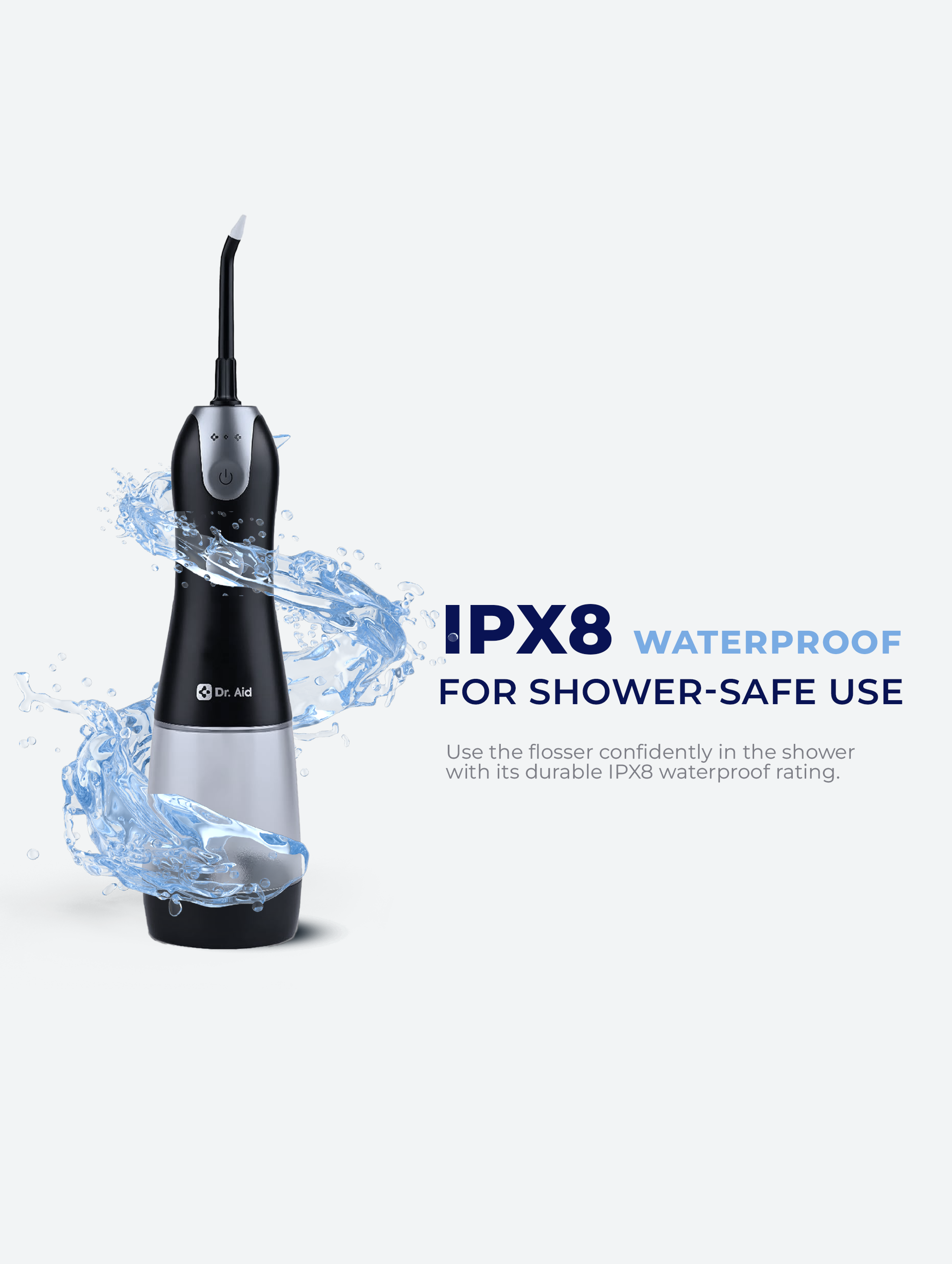 Dental Water Flosser – 11Oz Tank, Water Filter, 5 Tips, Magnetic Charger (Black)